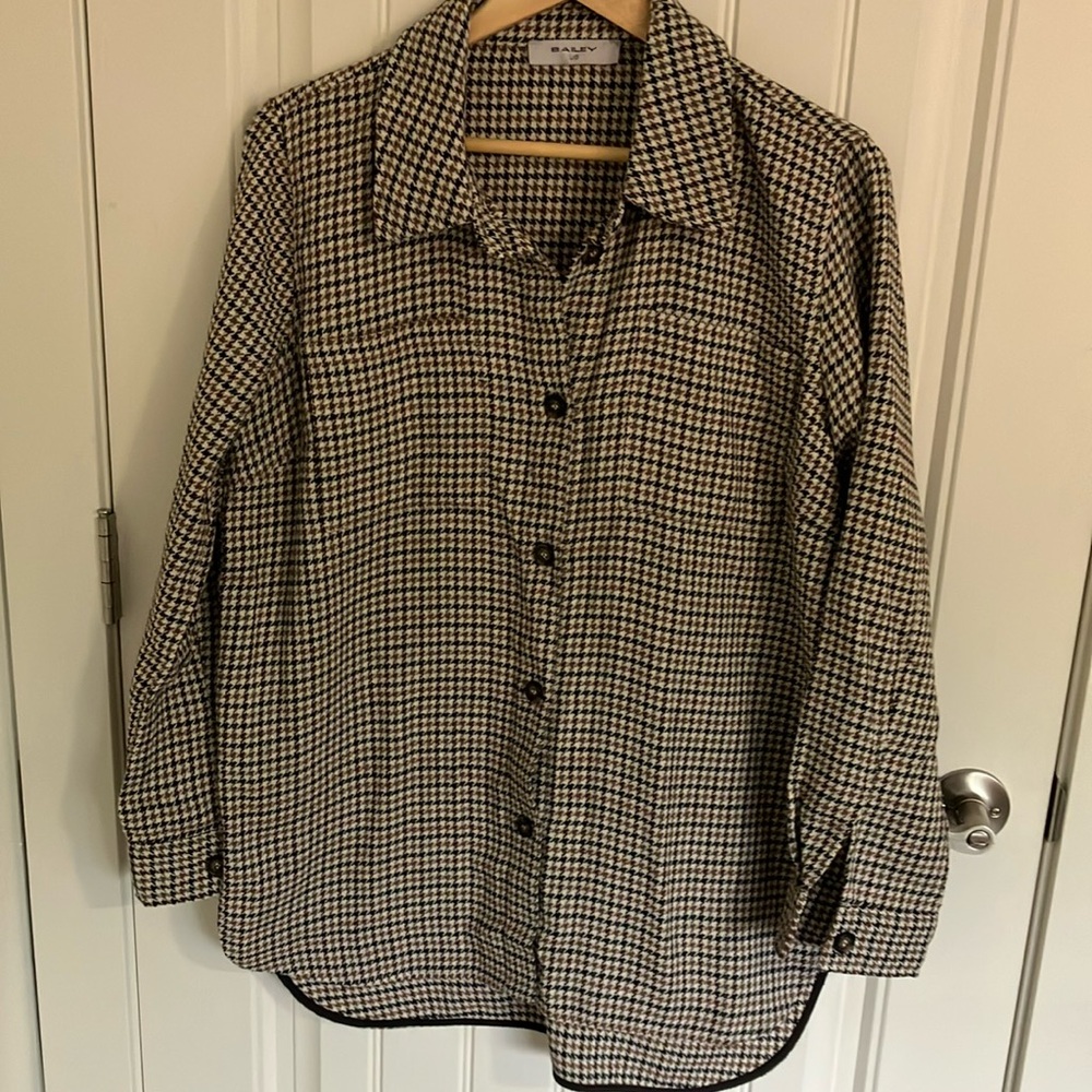 BRIAN BAILEY Shirt Shacket Button up CHECKED L LIKE NEW